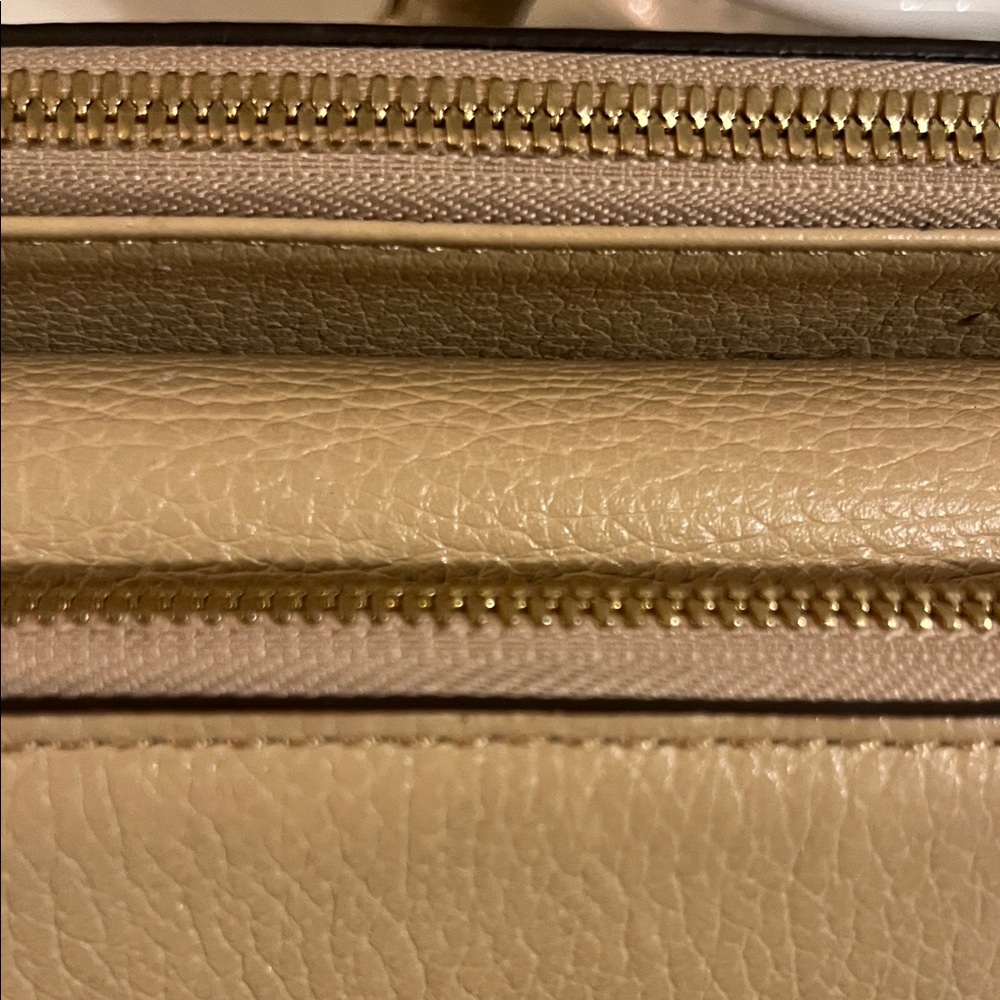 MCM Beige Leather Satchel with Gold Accents - Picture 7 of 16